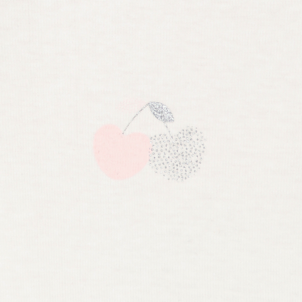 Baby girl's white cherry bodysuit with envelope neck (set of 3)