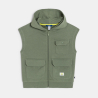 Boy's khaki sleeveless hoodie