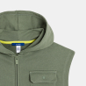 Boy's khaki sleeveless hoodie