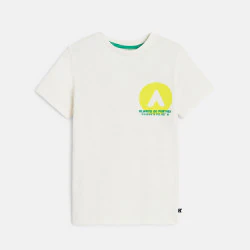 T-shirt manches courtes à message blanc Garçon