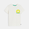 Boy's white slogan T-shirt with short sleeves
