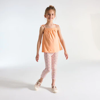 Girl's orange printed cycling shorts