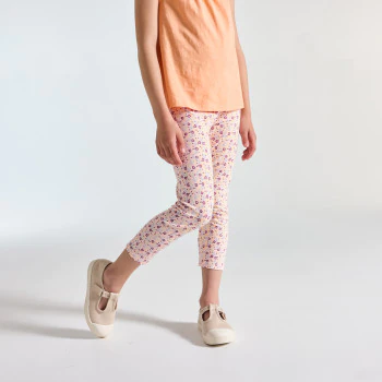 Girl's orange printed cycling shorts