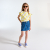 T-shirt rayé manches courtes jaune Fille