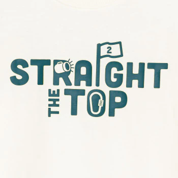 Boy's white slogan T-shirt with short sleeves