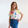 Girl's multicoloured printed T-shirt