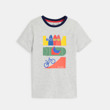Boy's short-sleeved T-shirt with motif