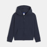 Sweat zippé à capuche bleu garçon