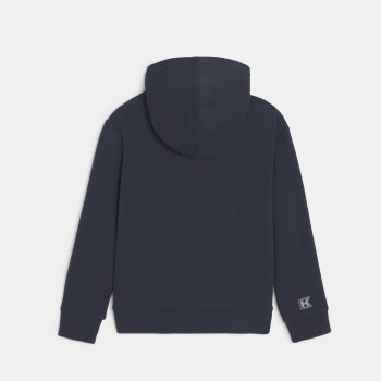 Sweat zippé à capuche bleu garçon