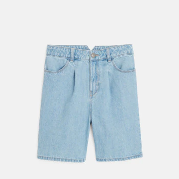 Girl's faded blue denim Bermuda shorts