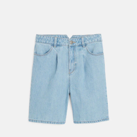 Bermuda en jean délavé bleu Fille
