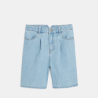 Girl's faded blue denim Bermuda shorts