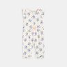 Baby girl's blue cat floral jumpsuit