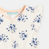Baby girl's blue cat floral jumpsuit