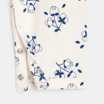 Baby girl's blue cat floral jumpsuit