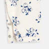 Combi longue fleurs chats bleu bébé fille
