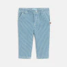 Baby boy's blue twill striped trousers