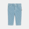 Pantalon rayé twill bleu bébé garçon