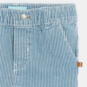Pantalon rayé twill bleu bébé garçon