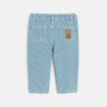 Pantalon rayé twill bleu bébé garçon
