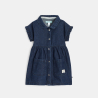 Baby girl's raw blue denim dress and leggings