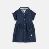 Baby girl's raw blue denim dress and leggings