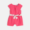 Combinaison courte fantaisie avec ceinture fleurie bébé fille