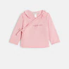 Newborn baby girl's pink floral knitted jumper and trousers