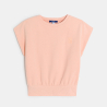 Sweat-shirt manches courtes uni rose Fille