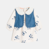 Baby girl's lightweight fleece dress and white denim jacket