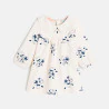 Baby girl's lightweight fleece dress and white denim jacket