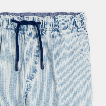 Pantalon rayé délavé bleu Garçon