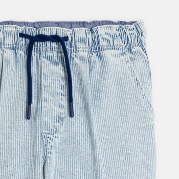 Pantalon rayé délavé bleu Garçon