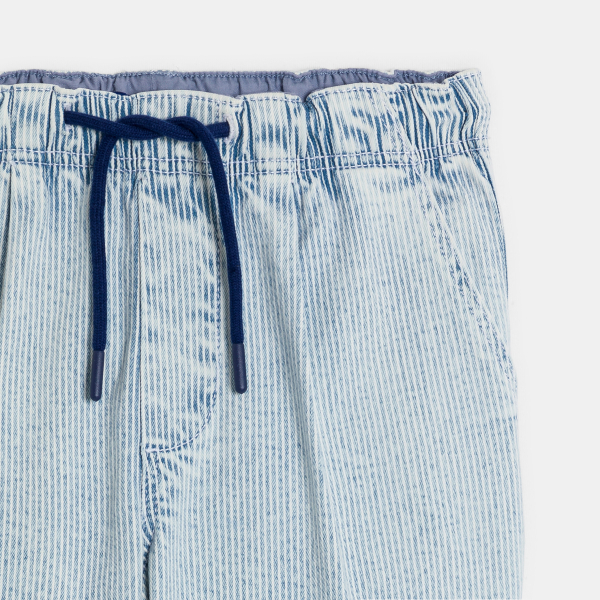 Pantalon rayé délavé bleu Garçon