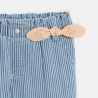 Baby girl's blue trousers with a fine stripe