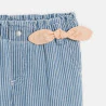 Pantalon fine rayure bleu bébé fille