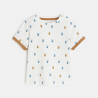 Salopette longue rayée et t-shirt lapin bleu bébé garçon