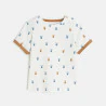 Salopette longue rayée et t-shirt lapin bleu bébé garçon