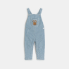 Baby boy's striped long dungarees and blue rabbit T-shirts