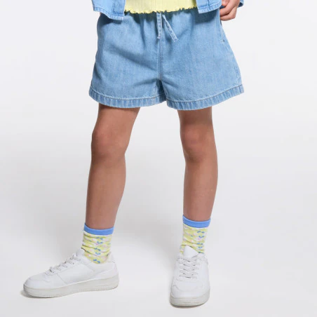 Girls lightweight blue denim shorts