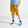 Boy's curry yellow cargo Bermuda shorts in brushed cotton