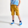 Boy's curry yellow cargo Bermuda shorts in brushed cotton