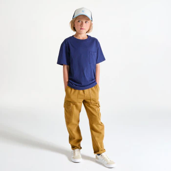 Pantalon chino en toile jaune ocre Garçon