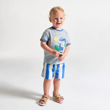 Baby boy's blue animal T-shirt