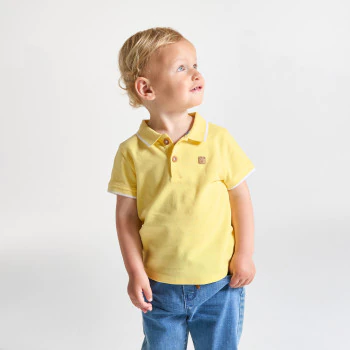Baby boy's yellow piqué polo shirt