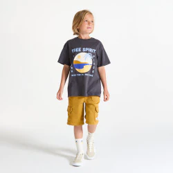 Boy's curry yellow cargo shorts