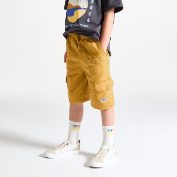 Bermuda cargo en toile jaune curry Garçon
