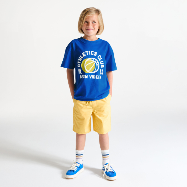 Boy's red sportswear short-sleeve T-shirt