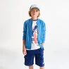 Boy's soft plain blue fleece baseball sweatshirt