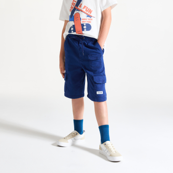 Boy's navy blue cargo Bermuda shorts